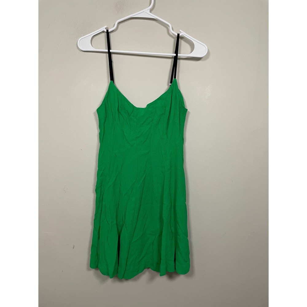 Sandro Paris Green Mini Slip Dress Size 1 (Small) Quiet Luxury Classic Going Out